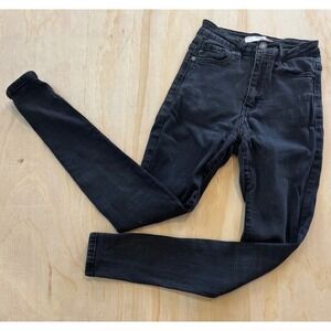 KanCan Curvy High Rise Skinny Jeans Faded Black Stretch Denim Womens 24 Y2K